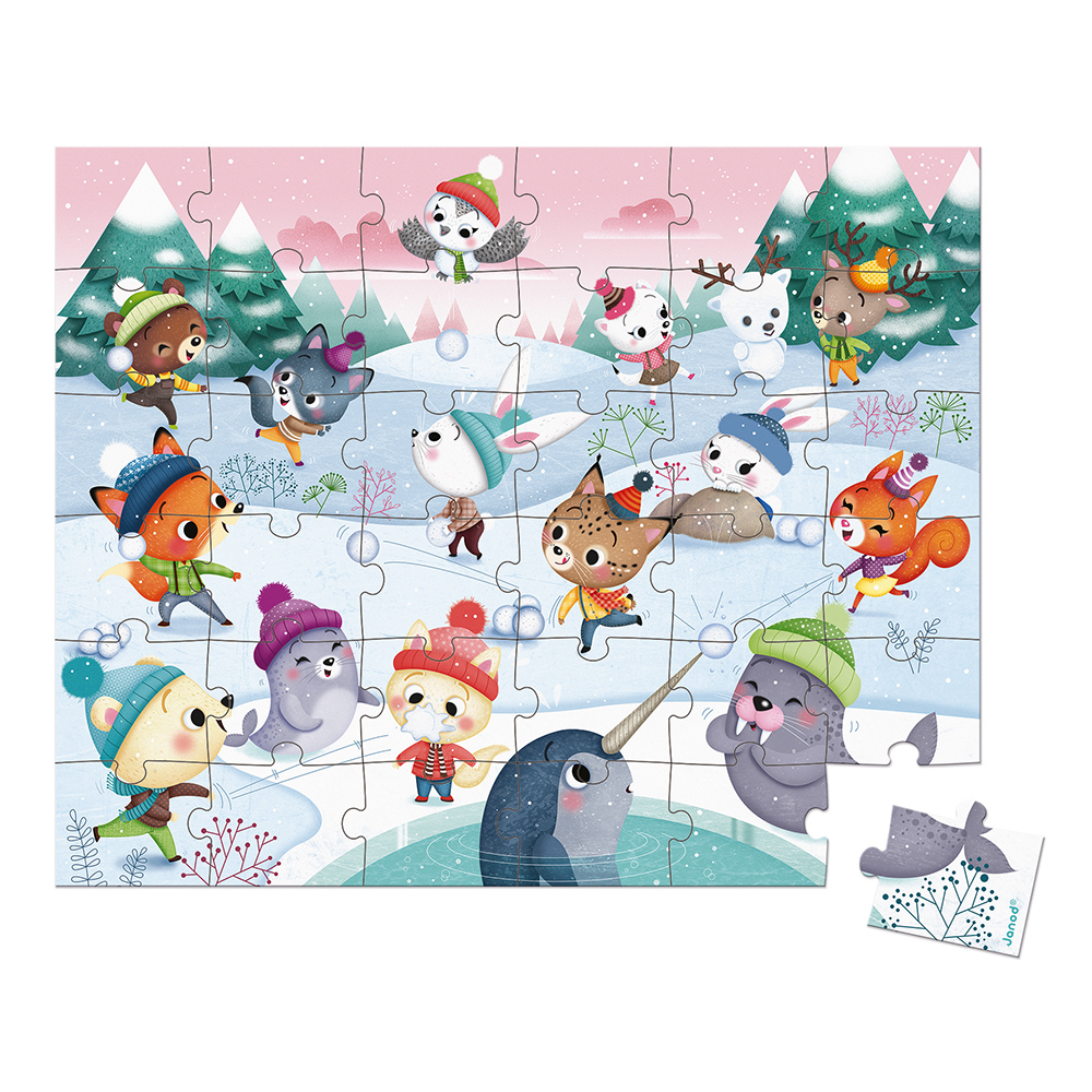 PUZZLE BATAILLE DE BOULE DE NEIGE - 36 PCS