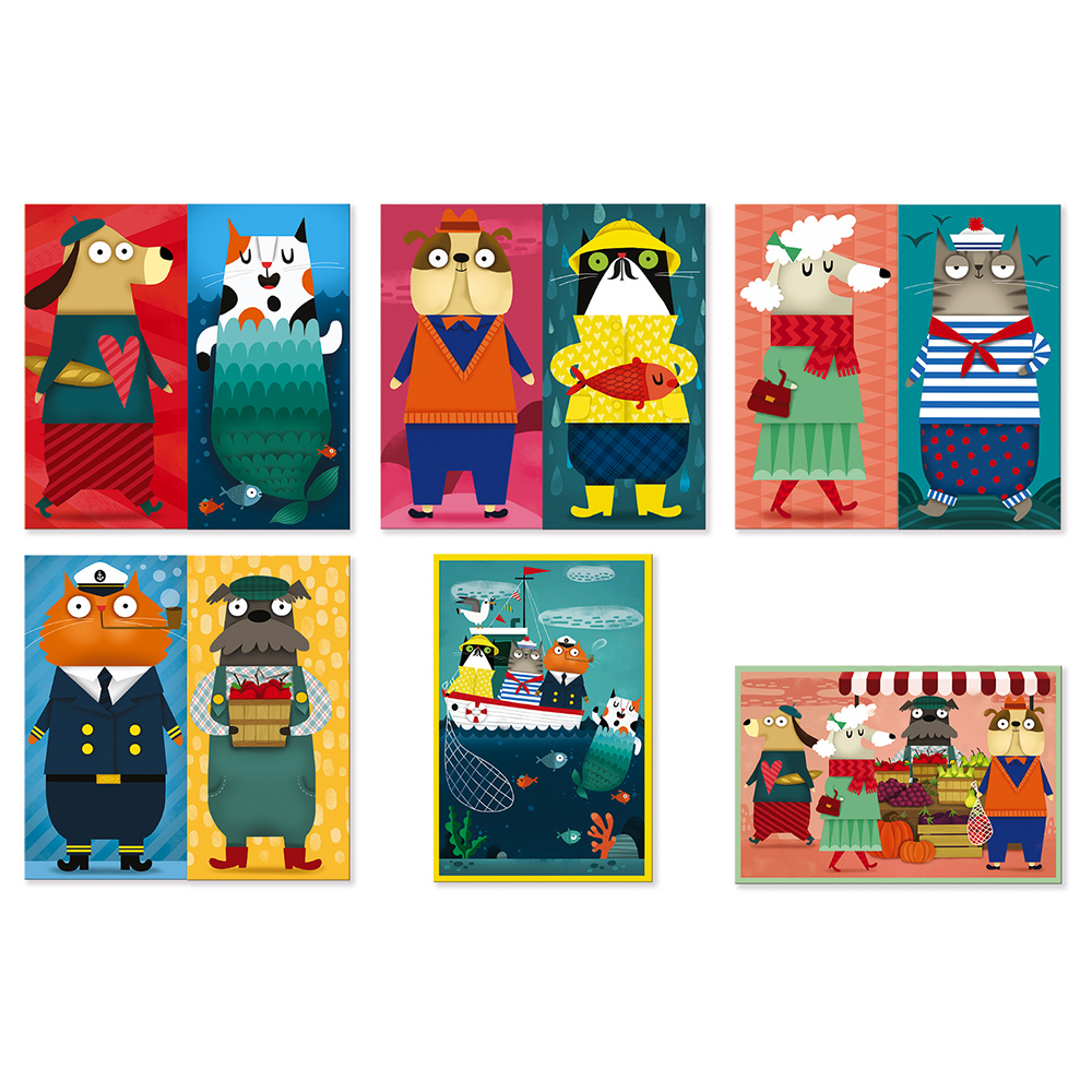 KUBKID - 6 CUBES MIX & MATCH CHIENS ET CHATS – Image 2