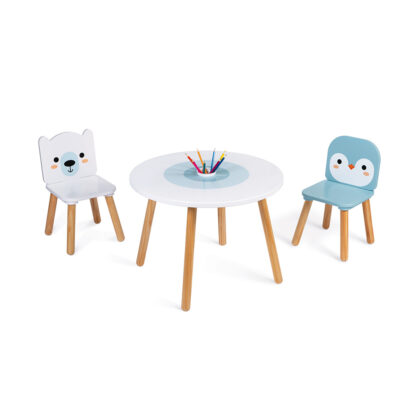 TABLE ET 2 CHAISES - BANQUISE