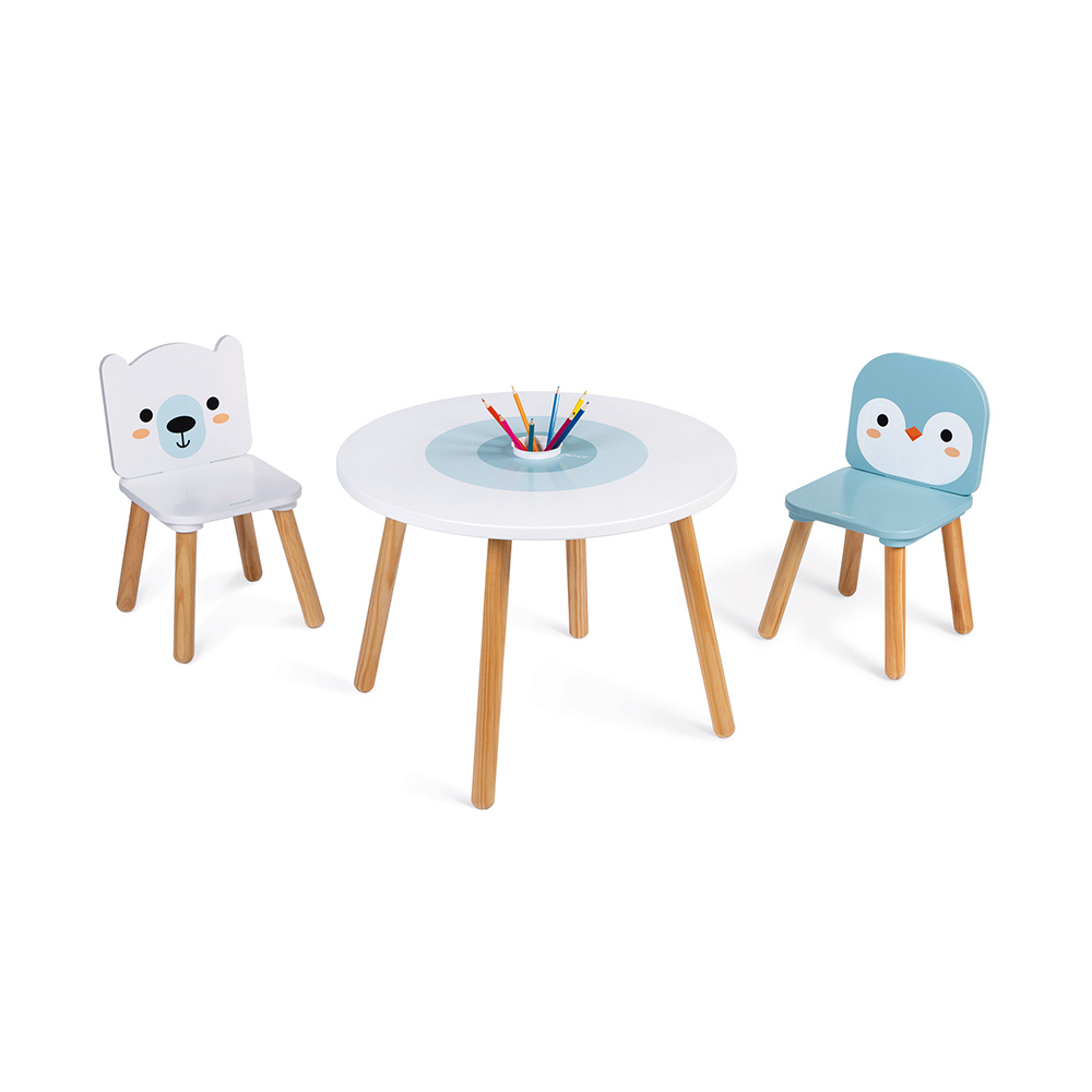 TABLE ET 2 CHAISES - BANQUISE