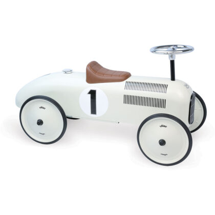 Porteur voiture vintage blanc crème