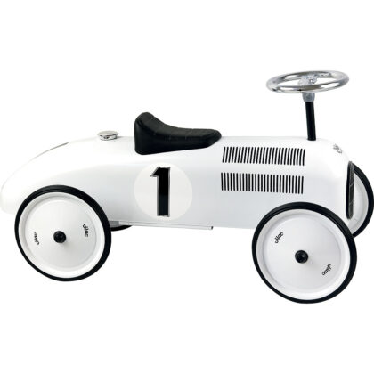 Porteur voiture vintage blanc polaire