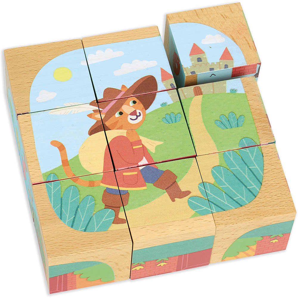 Cubes en bois les contes