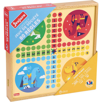 Coffret de jeux classiques - 80 règles - pions bois