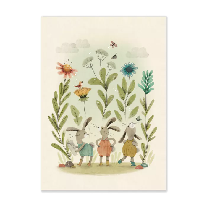 GRANDE AFFICHE LAPIN ( TROIS PETITS LAPINS)